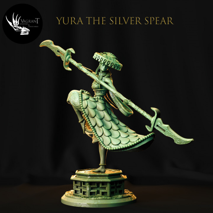 yura prata lança vagabundo miniaturas tampo mesa personagens criaturas fantasia universo fêmea 32mm negra 3D print model - Mito3D