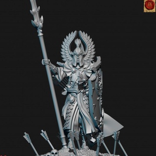 high elves spear lord holominiatures Tabletop Characters & Creatures Fantasy Universe elf guard hero sea shield wargaming warrior white guardian bow tabletop prince general elven dnd highelf highborn highborne 9hage spearlord 3d print model - Mito3D