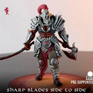barbarian fighter warrior sword axe atlas studios Tabletop Characters & Creatures Fantasy Universe armor medieval rpg 3dprint dungeonsanddragons d&d armored 3d print model - Mito3D