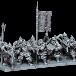regimento alabardeiros Império miniaturas tampo mesa personagens criaturas fantasia universo jogos guerra martelo tabuleiro abordado 3d print model - Mito3D