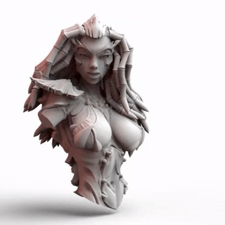 hive queen - barbaric bust space bug pinup presupport option 3d printing samurai Tabletop Characters & Creatures Sci-Fi Universe Fan Art Busts 40k girl warhammer tyranid 3d print model - Mito3D
