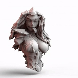 hive queen - sadist barbaric bust space bug pinup presupport option 3d printing samurai Tabletop Characters & Creatures Sci-Fi Universe Fan Art Busts 40k female girl warhammer tabletop dnd tyranids killteam tyranid 3d print model - Mito3D
