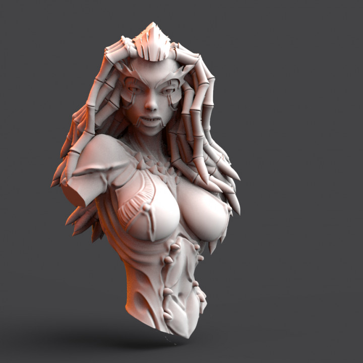 colmeia rainha nsfw fracasso espaço erro pôster 3d impressão samurai tampo mesa personagens criaturas Sci Fi universo ventilador arte bustos 40k fêmea menina martelo guerra dnd tiranídeos matar time tiranida sombrio 3D print model - Mito3D