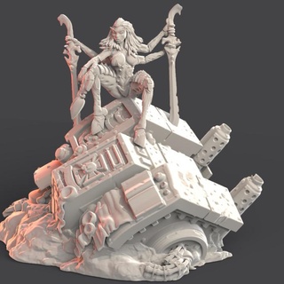 hive queen - barbaric conqueror space bug pinup presupport option 3d printing samurai Tabletop Characters & Creatures Sci-Fi Universe 40k boss bust female girl warhammer warrior scifi tabletop dungeon dnd tyranids killteam tyranid darkgrim 3d print model - Mito3D