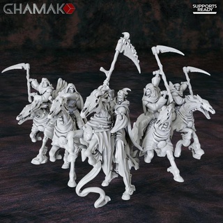 squelette cavalerie équipe ghamak table personnages créatures fantaisie univers dragons donjons fantôme guerre marteau cheval miniature nuit dnd hanter éclaireur spectre wh aos nighthaunt 3d print model - Mito3D