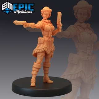 gunner dorothy aiming female human soldier steampunk tech character epic-miniatures fantasy medieval monster rpg warhammer sla enemy tabletop dungeon dnd pathfinder npc pre-supported supported pre 3d print model - Mito3D