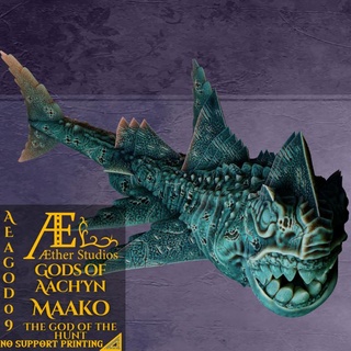 aeagod9 - maako aether studios Tabletop Characters & Creatures Fantasy Universe miniatures ocean prop shark jaws sharks undersea aetherstudios 3d print model - Mito3D