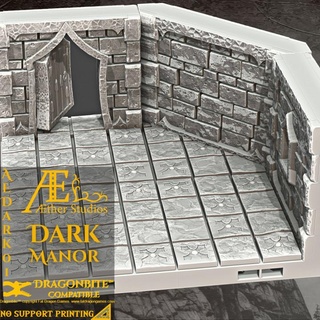 aedark01 - dark manor aether studios Tabletop 3D Printable Terrain Fantasy building gothic house terrain vampire castle openlock tileset dragonbite strahd aetherstudios worldofaachyn 3d print model - Mito3D