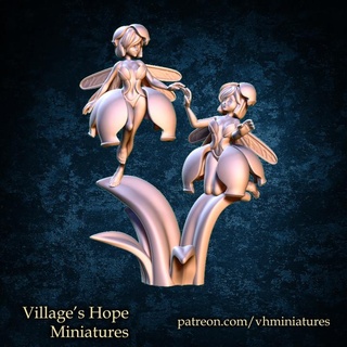 lirio Valle gemelo hada pueblo esperanza miniaturas mesa caracteres criaturas fantasía universo flor miniatura minis dnd ttrpg trpg 3d print model - Mito3D