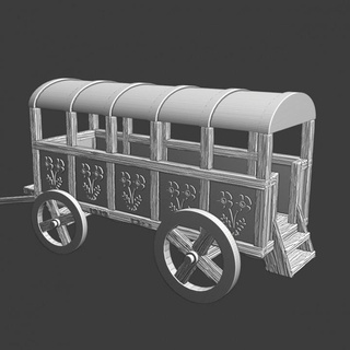 medieval lady wagon northern crusades miniatures Tabletop Characters & Creatures Historical Universe Vehicles Machines 3d printable king queen transport wargaming women cart luxury comfort 28mm scenery 3d print model - Mito3D