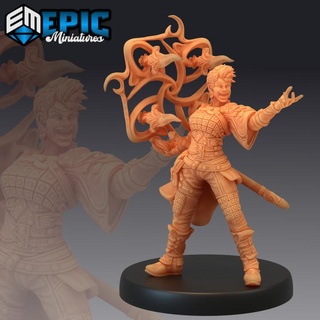 guild mage dagger magic elemental warrior mystical female human air handler epic-miniatures fantasy medieval monster rpg warhammer sla enemy tabletop dungeon dnd pathfinder npc pre-supported supported pre 3d print model - Mito3D
