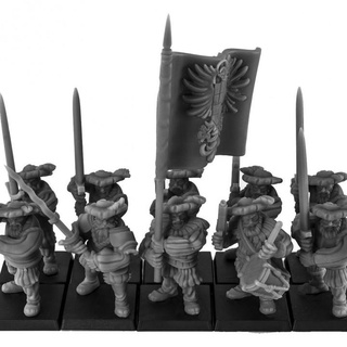 reggimento zweihander impero miniature tavolo personaggi creature fantasia universo giochi guerra warhammer miniaturas coperto 3d print model - Mito3D
