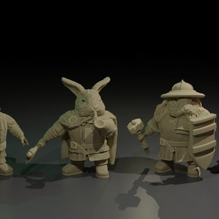 rabbit bandits cavy forge Tabletop Characters & Creatures Fantasy Universe fantasy rpg warrior bunny bandit d&d 28mm dnd warriors brigand 3d print model - Mito3D