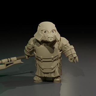 blaireau brigand chef cavy forger table personnages créatures fantaisie univers rpg guerrier dnd 3d print model - Mito3D