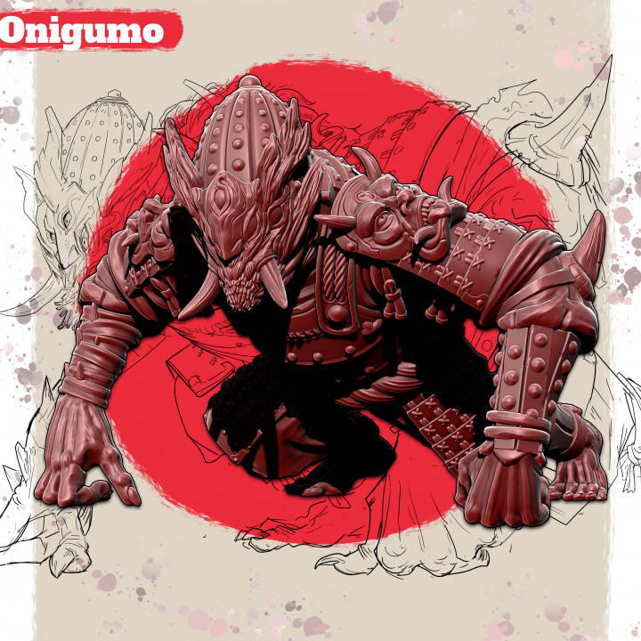 onigumo dev destan minyatürler masaüstü karakterler yaratıklar fantezi Evren iblis yaratık Japonya Japonca canavar örümcek samuray oni Ronin feodal Daimyo 3D print model - Mito3D