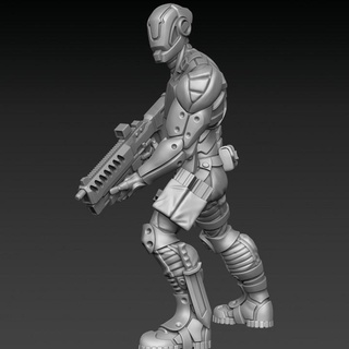 cyberpunk soldier guard alerted pre-supported vice Tabletop Characters & Creatures Sci-Fi Universe assault sci-fi sentinel police cop swat cybepunk 3d print model - Mito3D