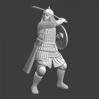 dismounted heavy mongol warrior northern crusades miniatures Tabletop Characters & Creatures Historical Universe fantasy soldier sword saule east infantry golden horde 28mm lake amour khan peipus 1242 steppe 1236 3d print model - Mito3D