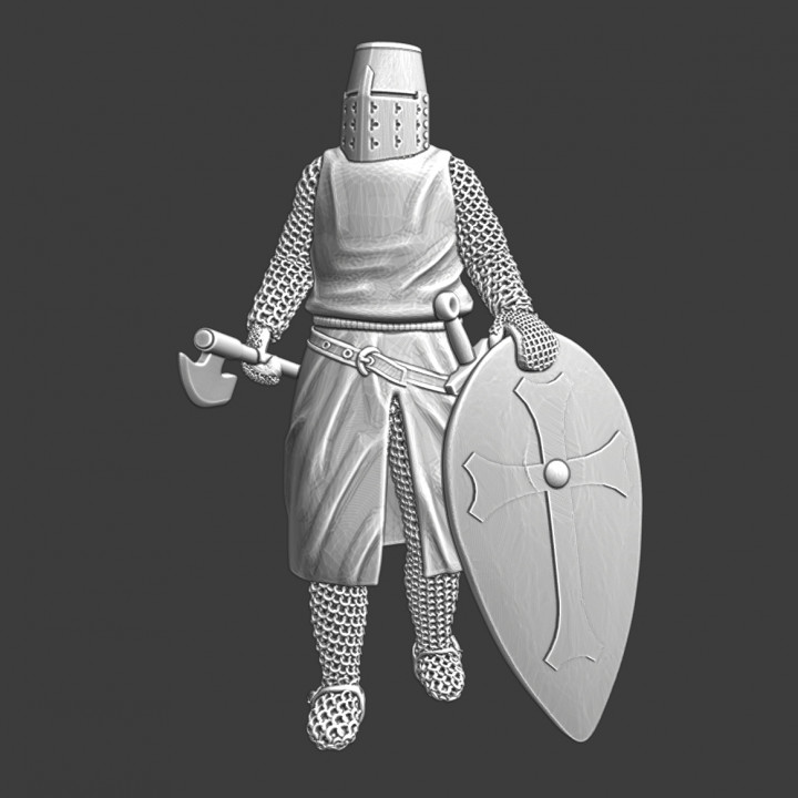 medieval crusader medium axe northern crusades miniatures Tabletop Characters & Creatures Historical Universe battle fantasy knight model soldier wargaming warrior miniature toysoldier 28mm danish swedish lake resting peipus 3D print model - Mito3D
