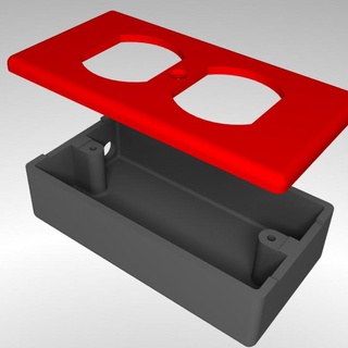 shallow ac outlet box derek tombrello socket extension cord 3d print model - Mito3D
