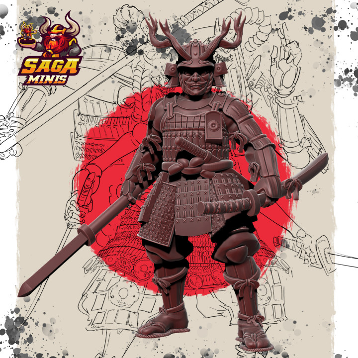 samurai herói saga miniaturas tampo mesa personagens criaturas fantasia universo exército Japão japonês minis oni Ronin feudal 3D print model - Mito3D