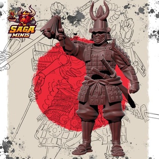 samurai chief saga miniatures Tabletop Characters & Creatures Fantasy Universe army commander katana minis shogun ronin warring 3d print model - Mito3D