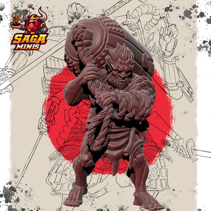 campana oni saga miniaturas mesa caracteres criaturas fantasía universo demonio Japón japonés Troll minis ogro samurai 3D print model - Mito3D