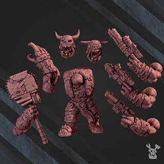 orco capo assemblaggio kit dakkadakkastore tavolo personaggi creature Sci Fi universo 40k ork sci fi wargaming warhammer uccidere squadra alternativa 40000 nob proxy cupo boyz dakkadakka bocca tankbustas 3d print model - Mito3D