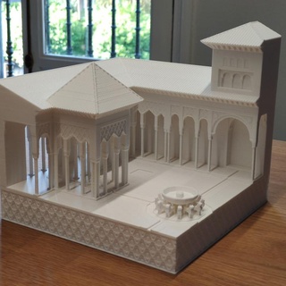 avlu aslanlar Alhambra Granada ispanya miniworld3d mimari tarihi Arapça Avrupa kale Saray Fas islami espa Endülüs kemerler maquetascnc Leones 3d print model - Mito3D
