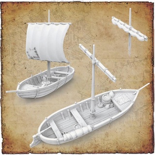 ancrabourg - fishing boat 3dlayeredscenery Tabletop Characters & Creatures Fantasy Universe Vehicles Machines medieval ship vessel warhammer dungeonsanddragons dnd scenery mordheim 3d print model - Mito3D