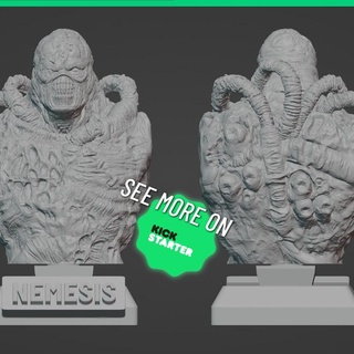 nemesis ultra-detailed support-free bust 3d model arwglacyprogramming Fan Art Busts free game character 3dprint supportless evil supportfree 3dmodel 3dprintable gamecharacter residentevil resident 3dcharacter charactermodel 3d print model - Mito3D