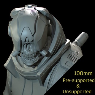 cyberpunk skull bust jeremy smith Tabletop Characters & Creatures Sci-Fi Universe Fan Art Busts fashion street scifi 100mm academic 3d print model - Mito3D