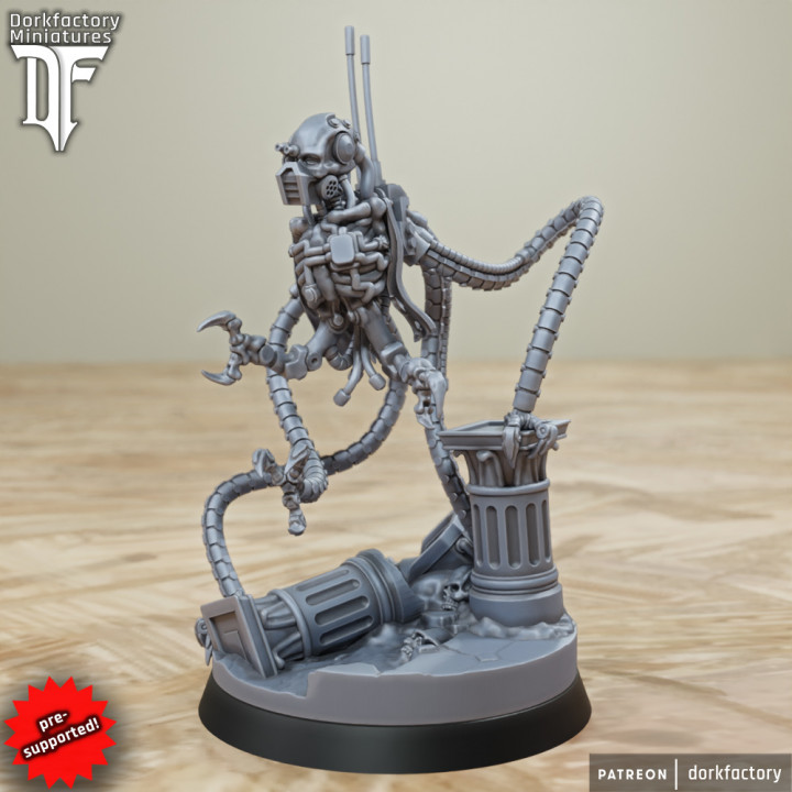 vulture-pattern carrion harvester drone dorkfactory miniatures Tabletop Characters & Creatures Sci-Fi Universe robot mecha sentinel tentacle cyborg servitor vulture machinist 3D print model - Mito3D