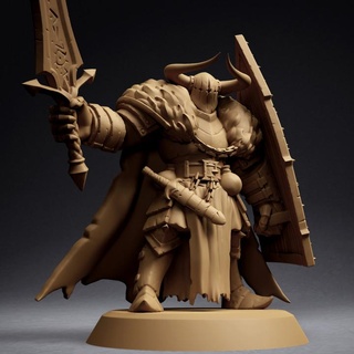 ravagers 0f north - runic lord pre-supported dennykoi Tabletop Characters & Creatures Fantasy Universe fighter knight metal rpg shield sword war wargaming warrior death tabletop wargame chaos dnd deathknight warband supported 3d print model - Mito3D