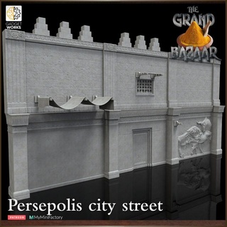 antiguo persépolis calle escena paredes artilugios mesa 3D imprimible terreno fantasía casas paisaje 32mm mercado persa Persia bazar 3d print model - Mito3D