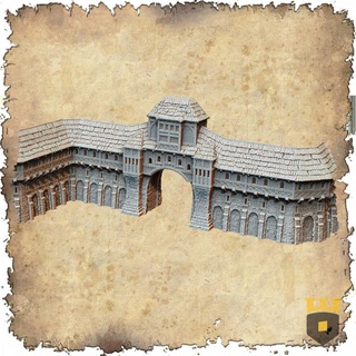 Leichheim şehir duvarları 3dlayeredscenery masaüstü 3D yazdırılabilir arazi fantezi ev Ortaçağa ait Warhammer savunma kale Zindanlar Ejderhalar dnd manzara duvarlar Mordheim Tudor tahkimat 3d print model - Mito3D