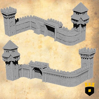 kolaylık şehir duvarları 3dlayeredscenery masaüstü 3D yazdırılabilir arazi fantezi Ortaçağa ait Warhammer savunma Zindanlar Ejderhalar dnd manzara duvarlar Mordheim tahkimatlar 3d print model - Mito3D