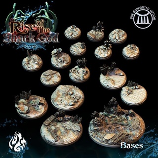 sea bottom themed scenic bases crippled god foundry Tabletop accessories pattern wargames rock sand coral 50mm 40mm seashell seaweed 100mm 60mm 25mm tabletopgames 30mm cgf riseofthesharkgod seabottom 3d print model - Mito3D