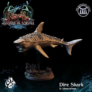 dire shark crippled god foundry  Tabletop Tabletop Characters & Creatures Fantasy Universe Tabletop Tabletop Characters & Creatures fantasy fish god minion monster rpg sea shark aquatic evil wargame dire patreon dnd pathfinder tabletopgame foundry crippled cgf riseofthesharkgod  3d print model - Mito3D