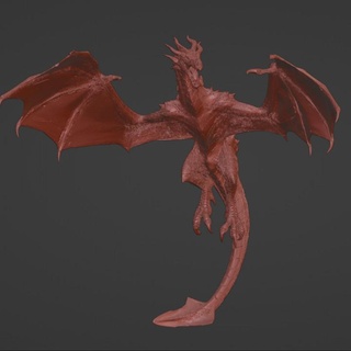 red dragon goodcat3d Tabletop Characters & Creatures Fantasy Universe creature display monster white sculpt resin flying tabletop dnd 3d print model - Mito3D