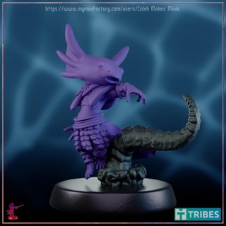 canto sorcerer warlock pre-supported axolotl series caleb makes minis Tabletop Characters & Creatures Fantasy Universe cute dragons dungeons lizard roleplay rpg cthulu dungeonsanddragons tabletop tentacle dnd pathfinder aboleth ttrpg 5e salamander eldritch aberrant axolotls 3d print model - Mito3D
