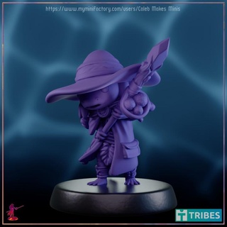 zip wizard pre-supported axolotl series caleb makes minis Tabletop Characters & Creatures Fantasy Universe hat cute dragons dungeons lizard roleplay rpg magic staff mage dungeonsanddragons tabletop frog dnd pathfinder ttrpg 5e salamander axolotls 3d print model - Mito3D