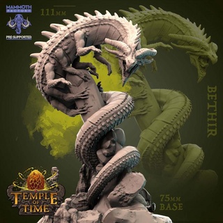 bethir mammoth factory Tabletop Characters & Creatures Fantasy Universe monster snake huge serpent behir dargon 3d print model - Mito3D