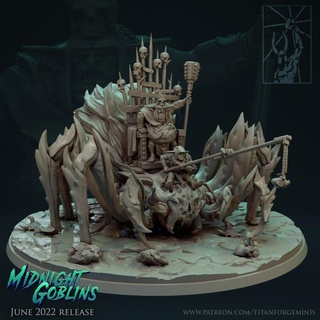 midnight goblins giant spider titan forge miniatures boss fantasy monster rpg warhammer wargame warboss 3d print model - Mito3D