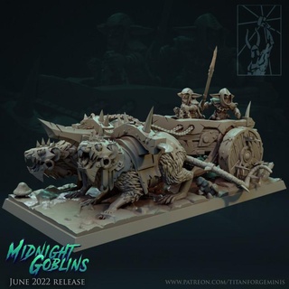 midnight goblins war chariot titan forge miniatures battle fantasy fast game giant light orc rpg warhammer rat wargame skirmish scythed 3d print model - Mito3D