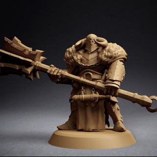 ravagers 0f north - bonecrusher pre-supported dennykoi Tabletop Characters & Creatures Fantasy Universe dark fighter knight rpg war wargaming warrior hammer villain evil mace wargame heavymetal chaos dnd ravager deathknight warband supported 3d print model - Mito3D