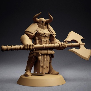ravagers 0f north - executioner pre-supported dennykoi Tabletop Characters & Creatures Fantasy Universe axe barbarian rpg war wargaming hammer villain evil battleaxe tabletop wargame chaos dnd ravager berserker deathknight supported 3d print model - Mito3D