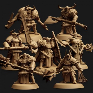 ravagers 0f north - bundle pre-supported dennykoi Tabletop Characters & Creatures Fantasy Universe axe barbarian knight sword war wargaming warrior lord hammer battleaxe mace rune wargame chaos dnd deathknight warband 3d print model - Mito3D
