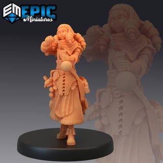 female alchemist brewing alchemy master mystical villager human character epic-miniatures fantasy medieval monster rpg warhammer sla enemy tabletop dungeon dnd pathfinder npc pre-supported supported pre 3d print model - Mito3D