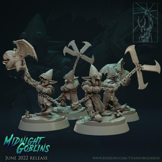 midnight goblins spinjunkies titan forge miniatures battle beast fantasy goblin orc rpg warhammer mushroom night scatter squig fanatic 3d print model - Mito3D