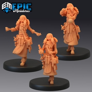 female alchemist set alchemy master mystical villager human character epic-miniatures fantasy medieval monster rpg warhammer sla enemy tabletop dungeon dnd pathfinder npc pre-supported supported pre 3d print model - Mito3D